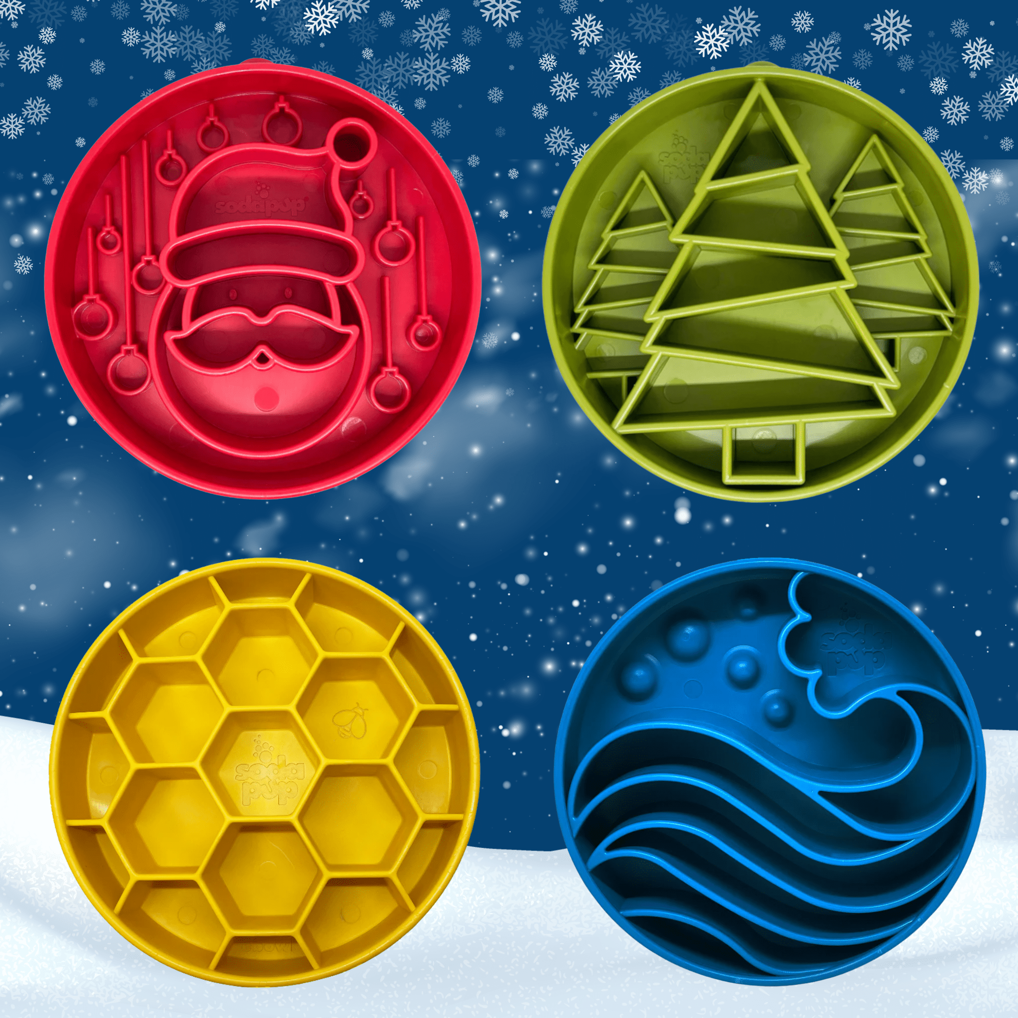 Holiday Slow Feeder Bowls for Cats | Made in the USA, Dishwasher-Safe & Non-Toxic