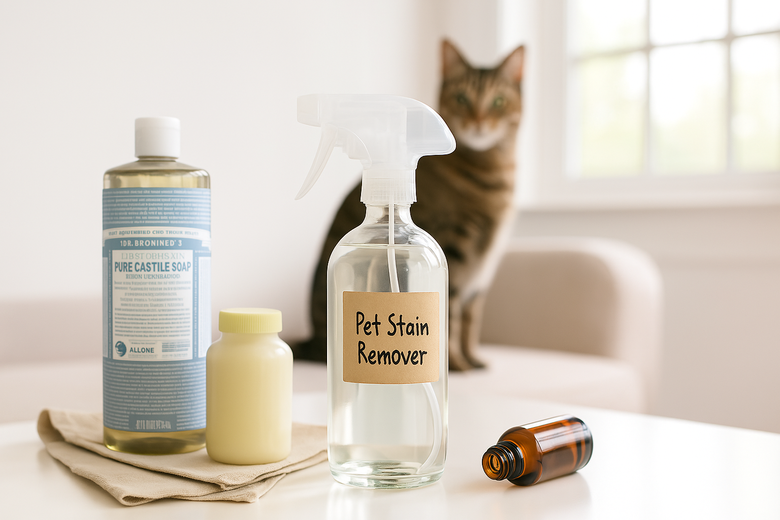 Natural DIY Pet Stain Remover That’s Safe for Cats (and Actually Works)