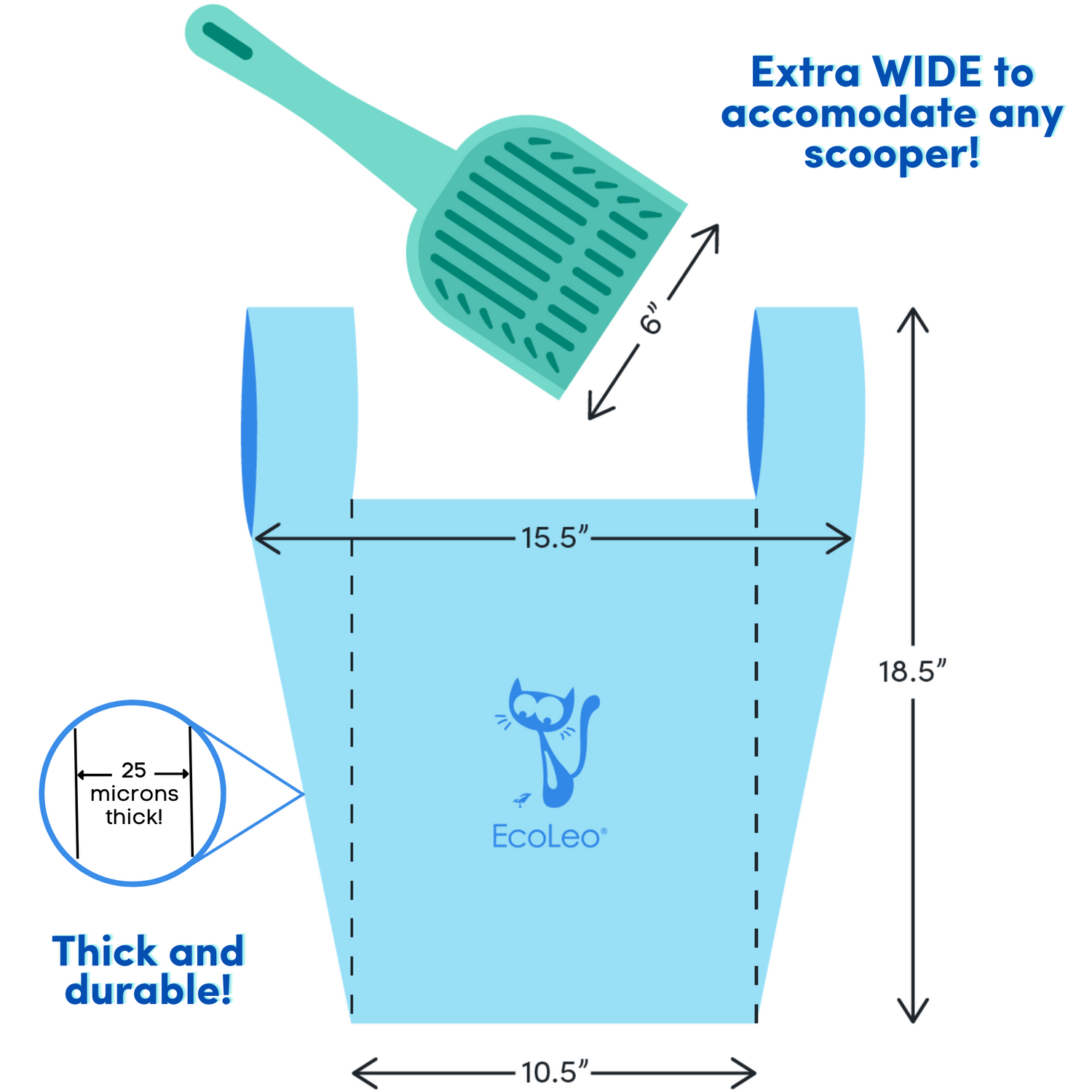 Biodegradable Cat Litter Waste Bags | XL, Compostable &amp; Leakproof