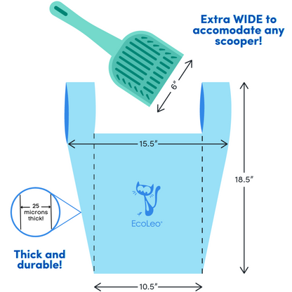 Biodegradable Cat Litter Waste Bags | XL, Compostable &amp; Leakproof