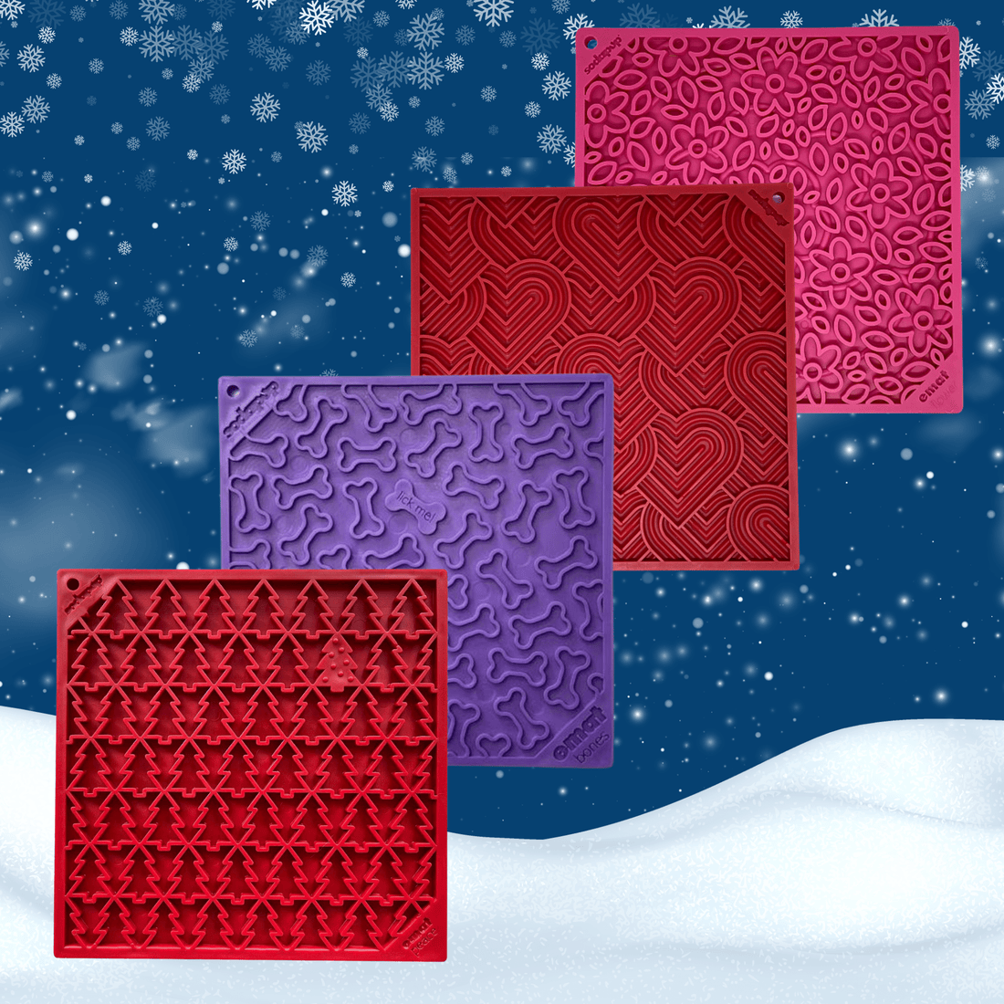 Holiday Lick Mats for Cats | USA Made Slow Feeding & Mental Stimulation Toy