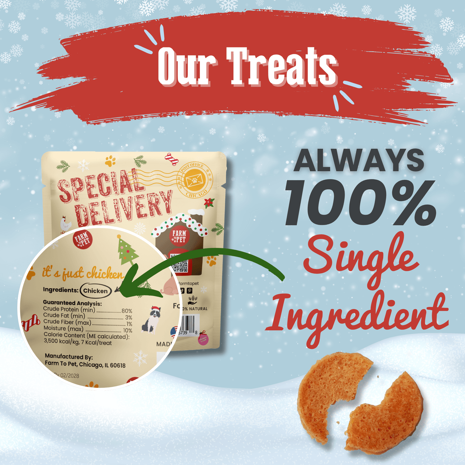 Holiday Assortment Single Ingredient Treat Bundle | Beef, Chicken, Turkey, and Fish