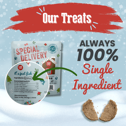 Holiday Assortment Single Ingredient Treat Bundle | Beef, Chicken, Turkey, and Fish