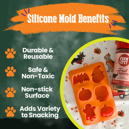 Halloween Cat Treat Mold | Silicone Mold for Homemade Cat Treats &amp; Frozen Treats