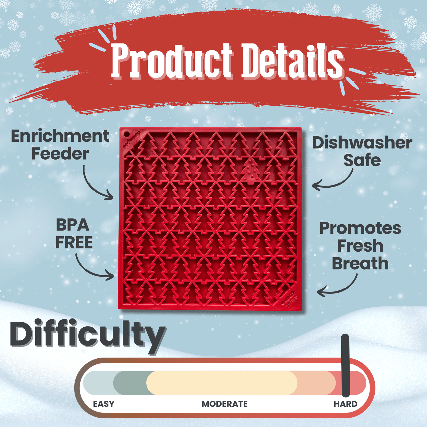 Holiday Lick Mats for Cats | USA Made Slow Feeding &amp; Mental Stimulation Toy