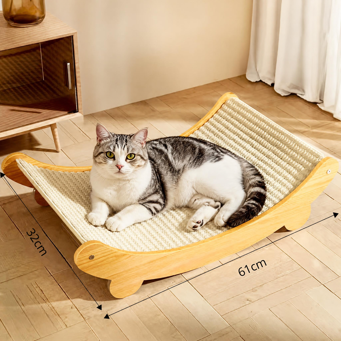Large Cat Scratching Pad &amp; Sisal Cat Bed