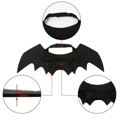 Halloween Black Bat Wings for Cats | Cat Costume