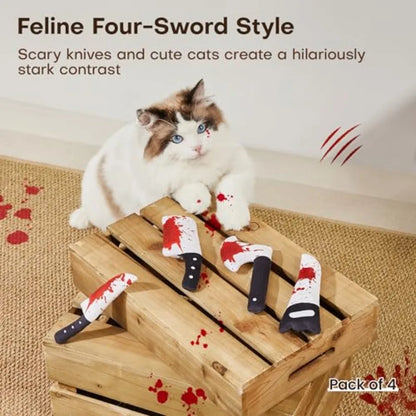 Halloween Knife Catnip Toys — 4-Piece Set