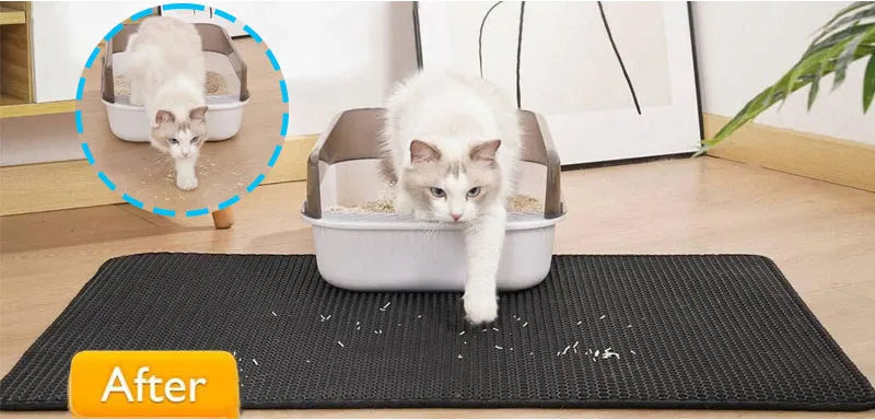 Waterproof Double Layer Cat Litter Mat – Trapping Pad for Easy Clean