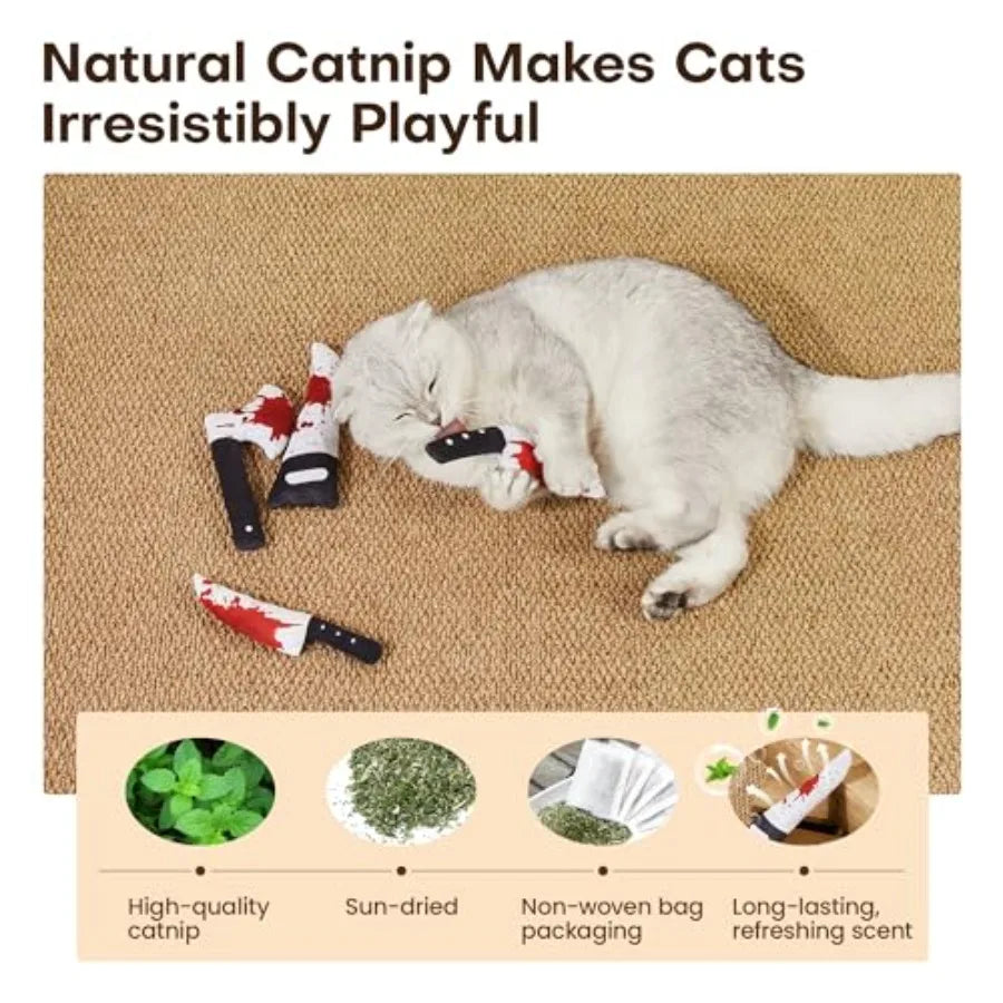 Halloween Knife Catnip Toys — 4-Piece Set