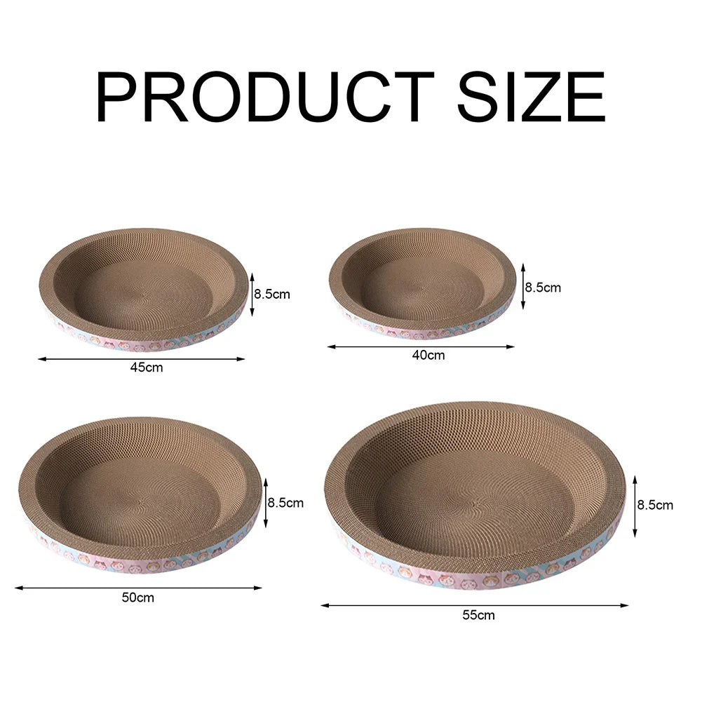 Round Cardboard Cat Scratcher &amp; Lounge Bed