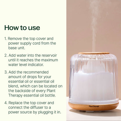 Serenity Glass Ultrasonic Essential Oil Diffuser