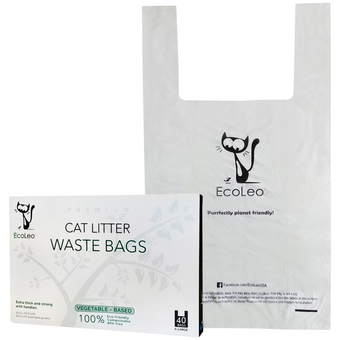 Biodegradable Cat Litter Waste Bags | XL, Compostable & Leakproof