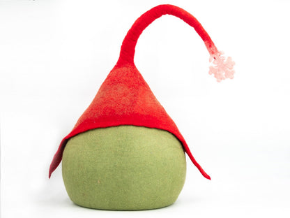 Christmas Cat Cave | Whimsical Felt Cat House in New Zealand Wool