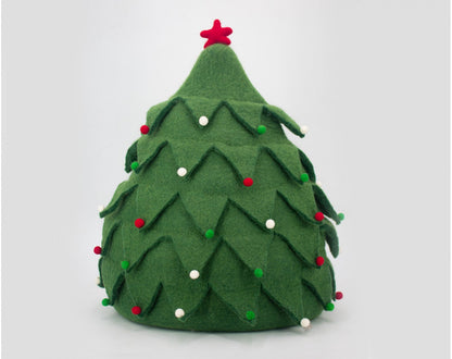Christmas Tree Cat Cave | 100% New Zealand Wool Felt Cat Bed